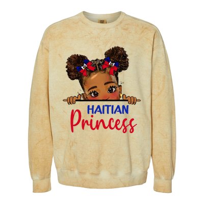 Melanin Haitian Princess Haiti Flag Colorblast Crewneck Sweatshirt