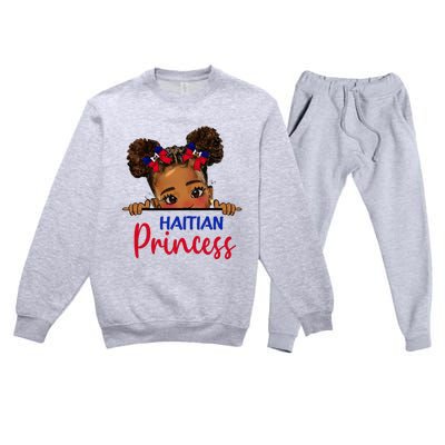 Melanin Haitian Princess Haiti Flag Premium Crewneck Sweatsuit Set