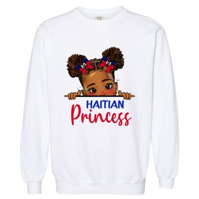 Melanin Haitian Princess Haiti Flag Garment-Dyed Sweatshirt