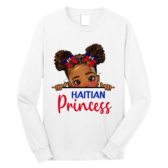 Melanin Haitian Princess Haiti Flag Long Sleeve Shirt