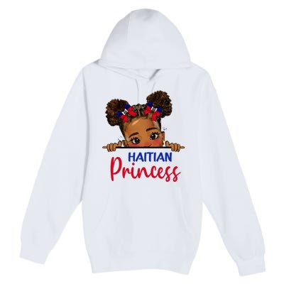 Melanin Haitian Princess Haiti Flag Premium Pullover Hoodie