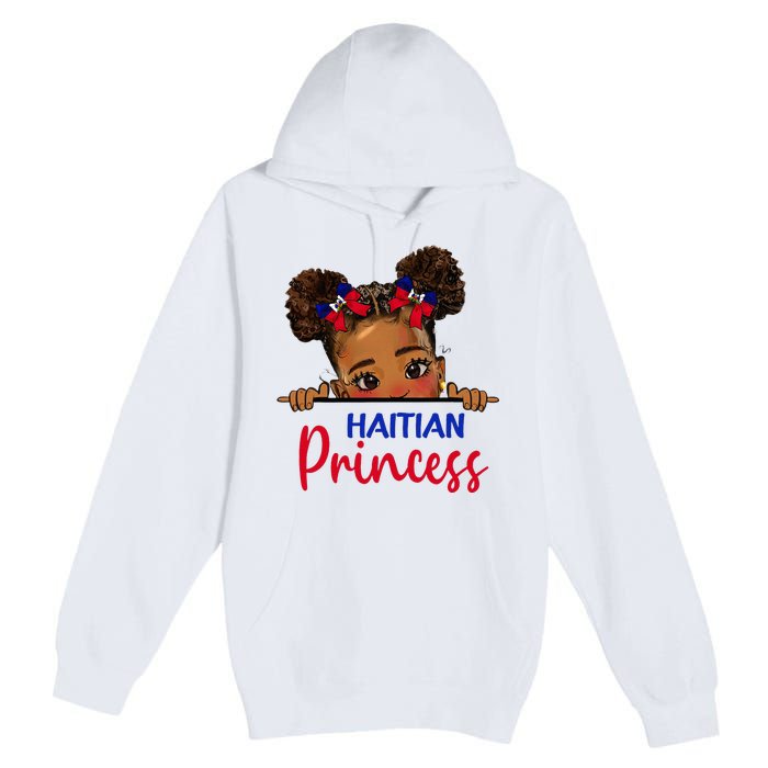 Melanin Haitian Princess Haiti Flag Premium Pullover Hoodie