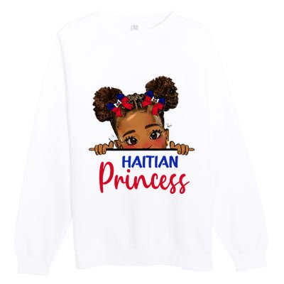 Melanin Haitian Princess Haiti Flag Premium Crewneck Sweatshirt