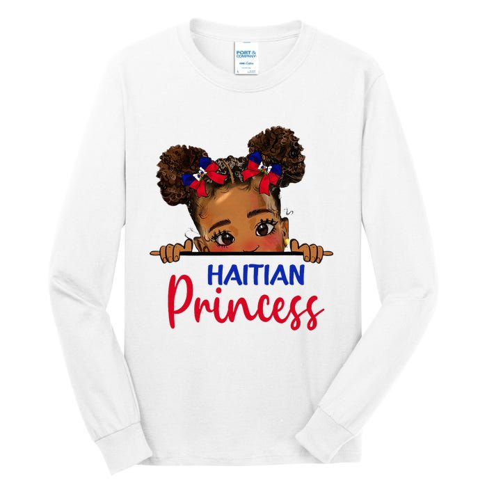 Melanin Haitian Princess Haiti Flag Tall Long Sleeve T-Shirt