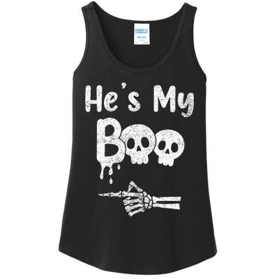 Matching Halloween Pajama Couples HeS My Boo Skull Face Ladies Essential Tank