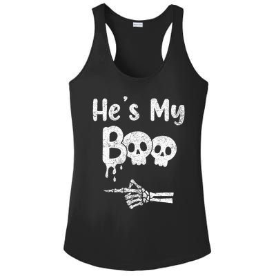 Matching Halloween Pajama Couples HeS My Boo Skull Face Ladies PosiCharge Competitor Racerback Tank