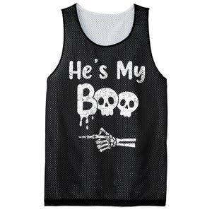 Matching Halloween Pajama Couples HeS My Boo Skull Face Mesh Reversible Basketball Jersey Tank