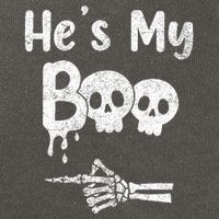 Matching Halloween Pajama Couples HeS My Boo Skull Face Cotton Canvas Backpack