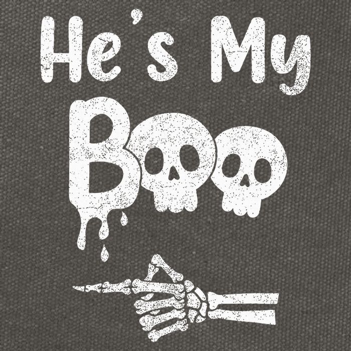 Matching Halloween Pajama Couples HeS My Boo Skull Face Cotton Canvas Backpack