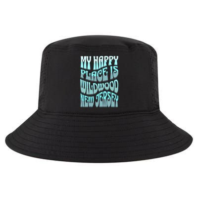 My Happy Place Is Wildwood New Jersey Ocean Beach Vacation Gift Cool Comfort Performance Bucket Hat