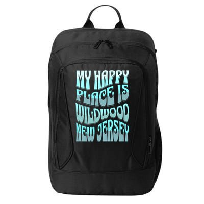 My Happy Place Is Wildwood New Jersey Ocean Beach Vacation Gift City Backpack