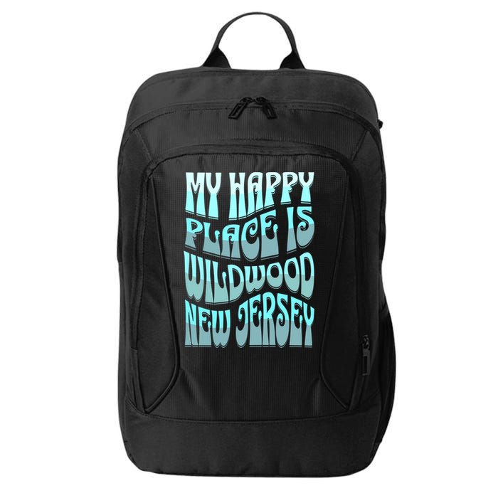 My Happy Place Is Wildwood New Jersey Ocean Beach Vacation Gift City Backpack