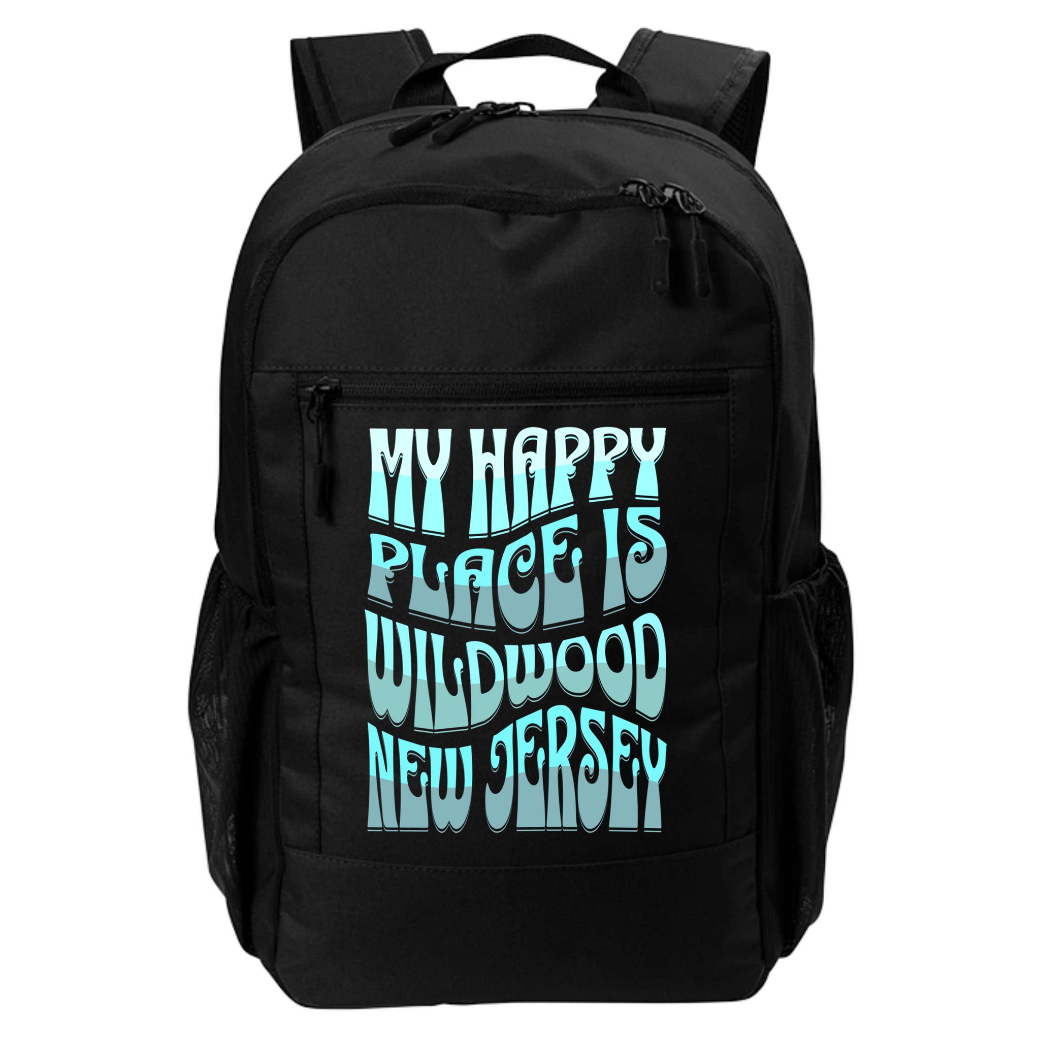 My Happy Place Is Wildwood New Jersey Ocean Beach Vacation Gift Backpack