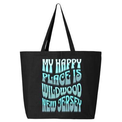 My Happy Place Is Wildwood New Jersey Ocean Beach Vacation Gift 25L Jumbo Tote