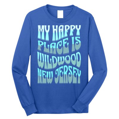 My Happy Place Is Wildwood New Jersey Ocean Beach Vacation Gift Long Sleeve Shirt