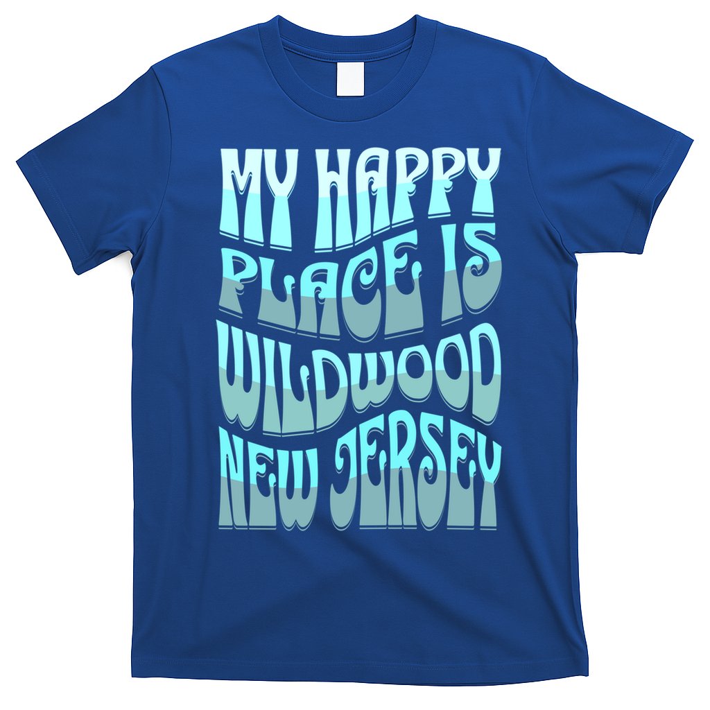 My Happy Place Is Wildwood New Jersey Ocean Beach Vacation Gift T-Shirt
