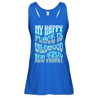 My Happy Place Is Wildwood New Jersey Ocean Beach Vacation Gift Ladies Essential Flowy Tank