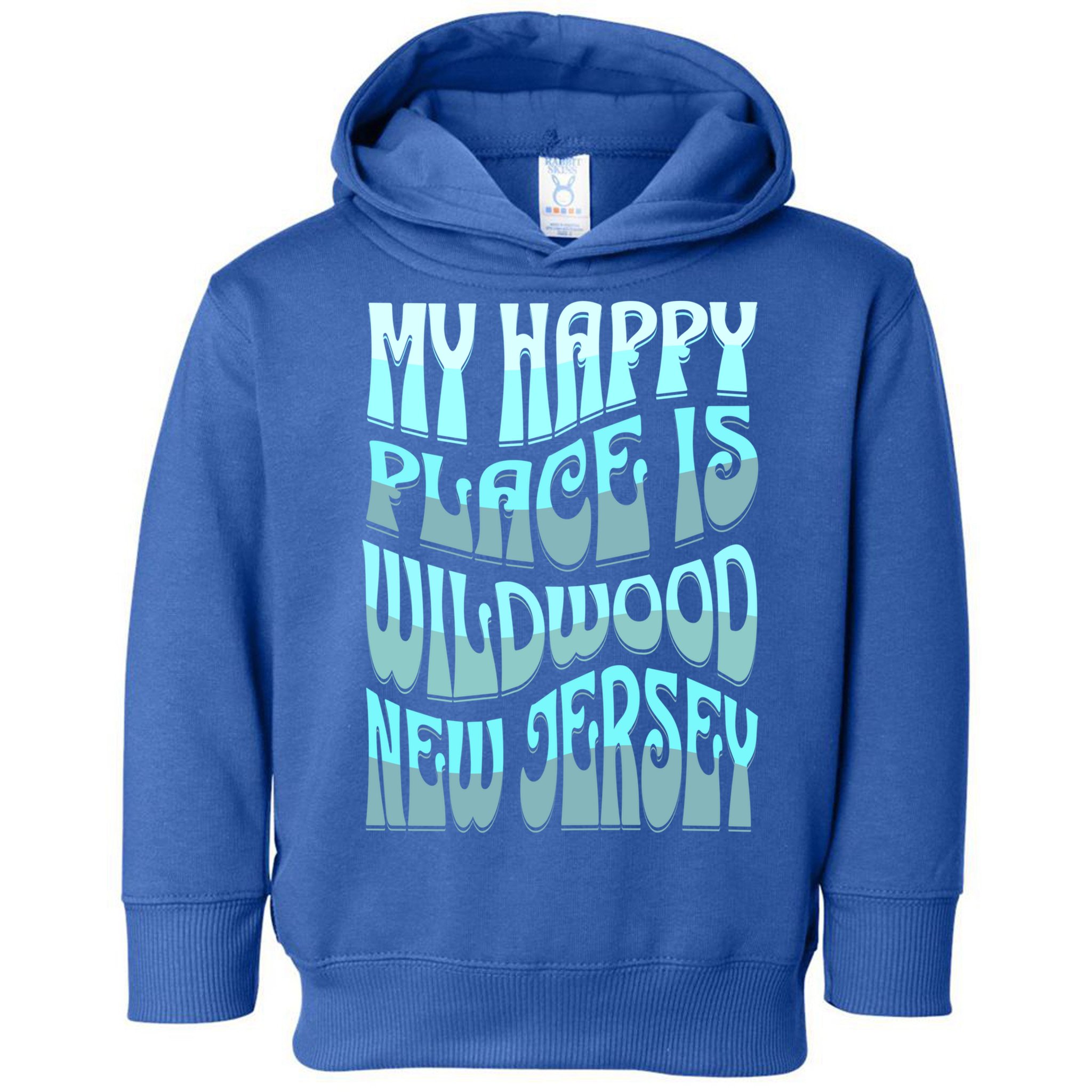 My Happy Place Is Wildwood New Jersey Ocean Beach Vacation Gift Toddler Hoodie