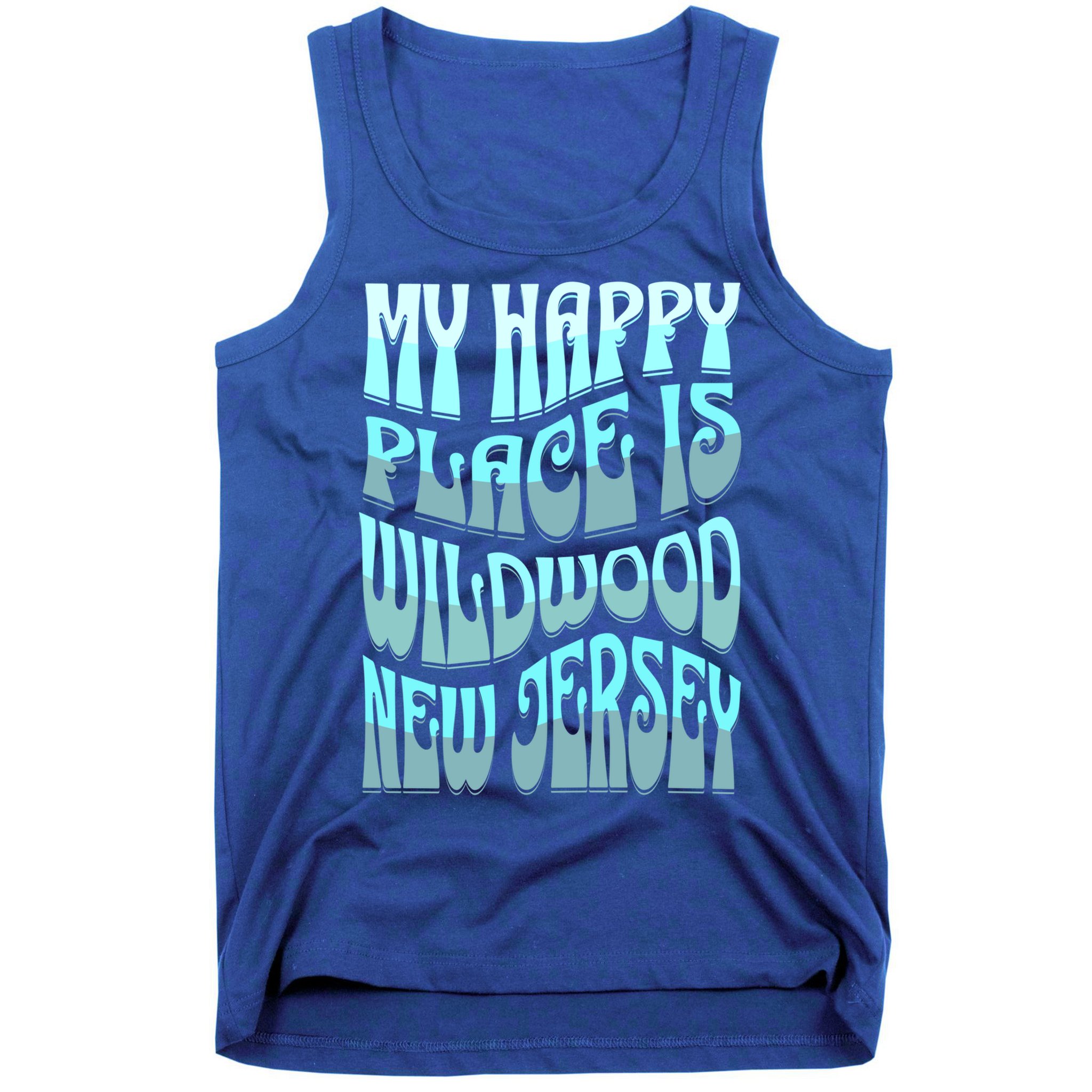 My Happy Place Is Wildwood New Jersey Ocean Beach Vacation Gift Tank Top