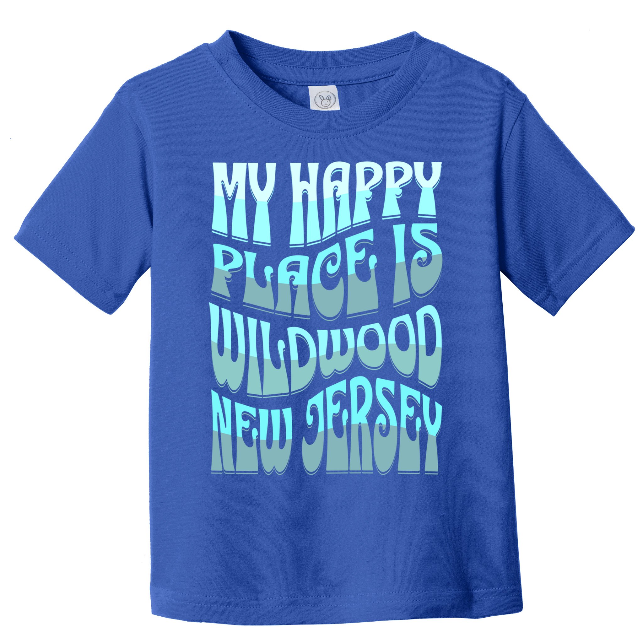 My Happy Place Is Wildwood New Jersey Ocean Beach Vacation Gift Toddler T-Shirt