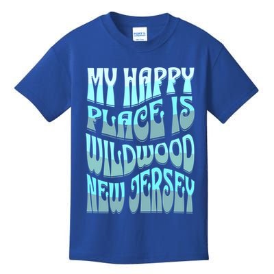 My Happy Place Is Wildwood New Jersey Ocean Beach Vacation Gift Kids T-Shirt