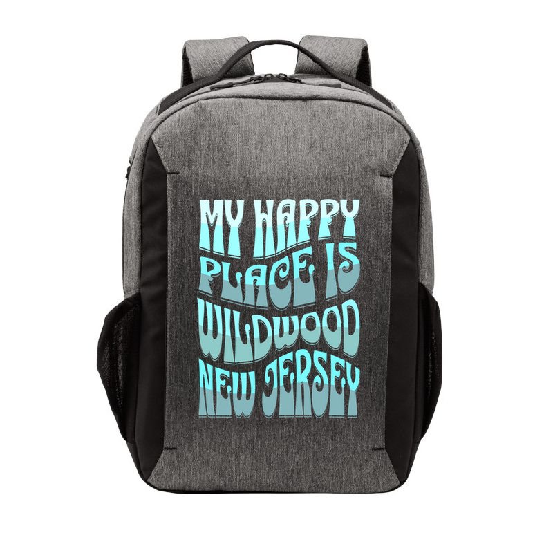My Happy Place Is Wildwood New Jersey Ocean Beach Vacation Gift Vector Backpack