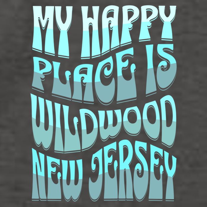 My Happy Place Is Wildwood New Jersey Ocean Beach Vacation Gift Vector Backpack