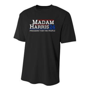 Madam Harris President For The People Kamala Harris 2024 Youth Performance Sprint T-Shirt