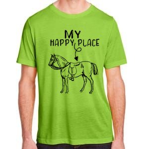 My Happy Place Horse Lover Horseback Riding Equestrian Gift Adult ChromaSoft Performance T-Shirt