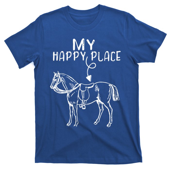 My Happy Place Horse Lover Horseback Riding Equestrian Gift T-Shirt