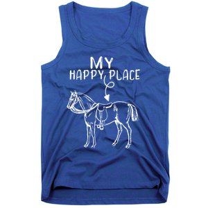 My Happy Place Horse Lover Horseback Riding Equestrian Gift Tank Top