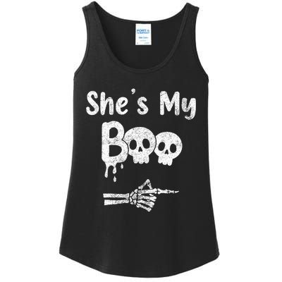 Matching Halloween Pajama Couples She’s My Boo Skull Face Ladies Essential Tank