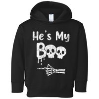 Matching Halloween Pajama Couples He's My Boo Skull Face Toddler Hoodie