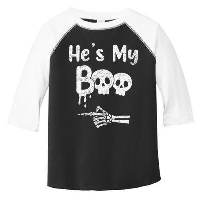 Matching Halloween Pajama Couples He's My Boo Skull Face Toddler Fine Jersey T-Shirt