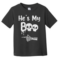 Matching Halloween Pajama Couples He's My Boo Skull Face Toddler T-Shirt