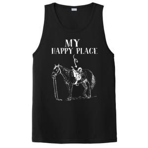 My Happy Place Horse Riding Horse Lover PosiCharge Competitor Tank