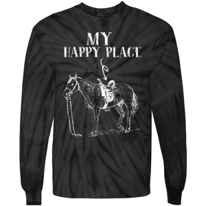 My Happy Place Horse Riding Horse Lover Tie-Dye Long Sleeve Shirt