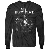 My Happy Place Horse Riding Horse Lover Tie-Dye Long Sleeve Shirt