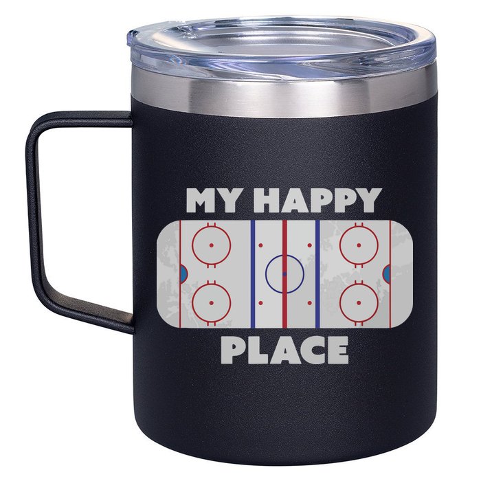 My Happy Place | Hockey, Figure & Speed Skating Rink 12oz Stainless Steel Coffee Mug