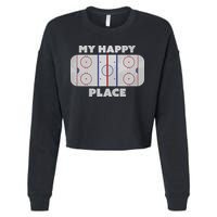 My Happy Place | Hockey, Figure & Speed Skating Rink Cropped Pullover Crew