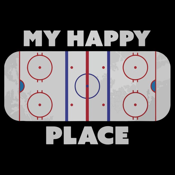 My Happy Place | Hockey, Figure & Speed Skating Rink Cropped Pullover Crew