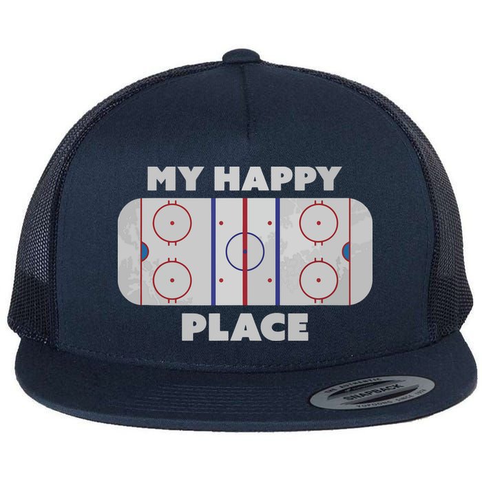 My Happy Place | Hockey, Figure & Speed Skating Rink Flat Bill Trucker Hat