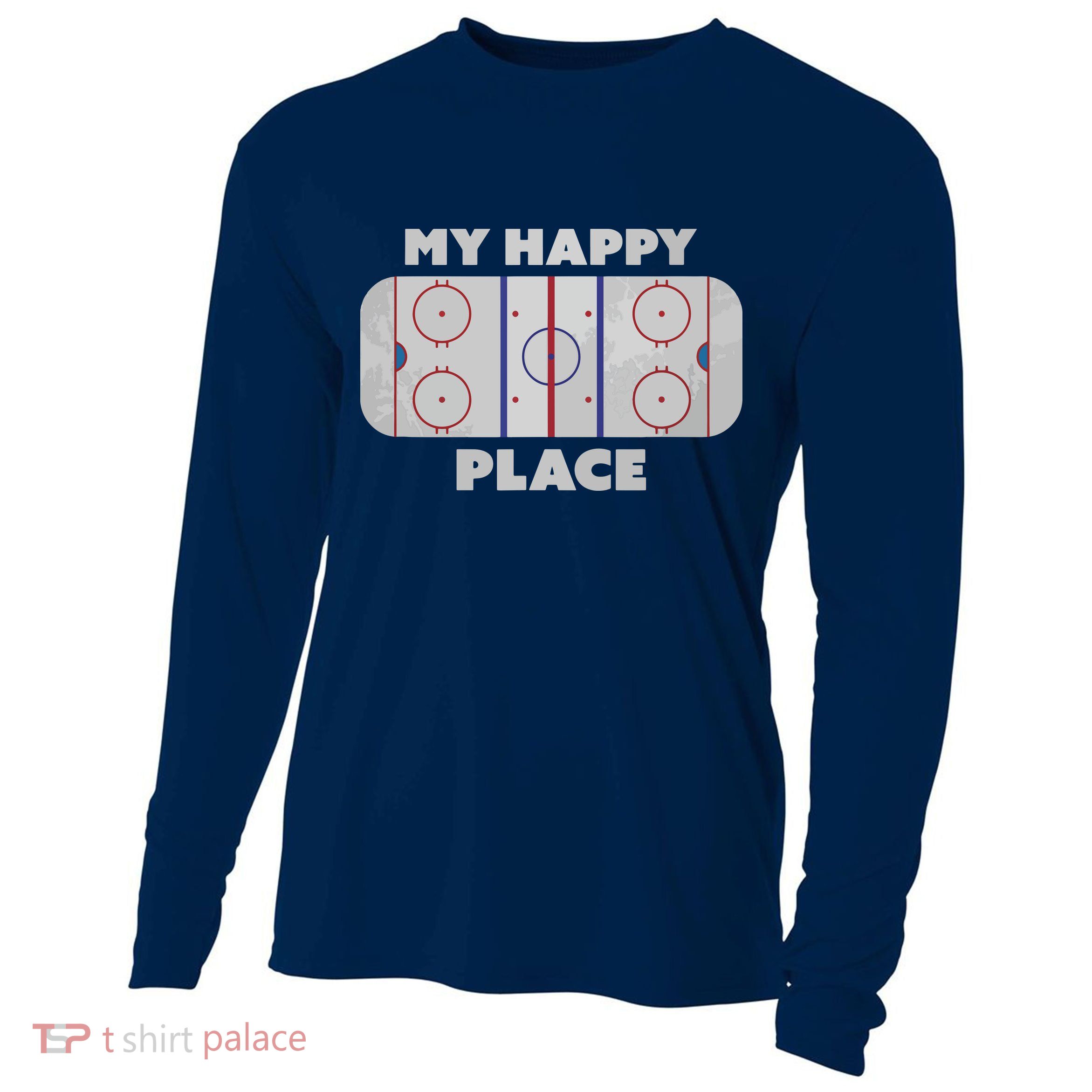 My Happy Place | Hockey, Figure & Speed Skating Rink Cooling Performance Long Sleeve Crew