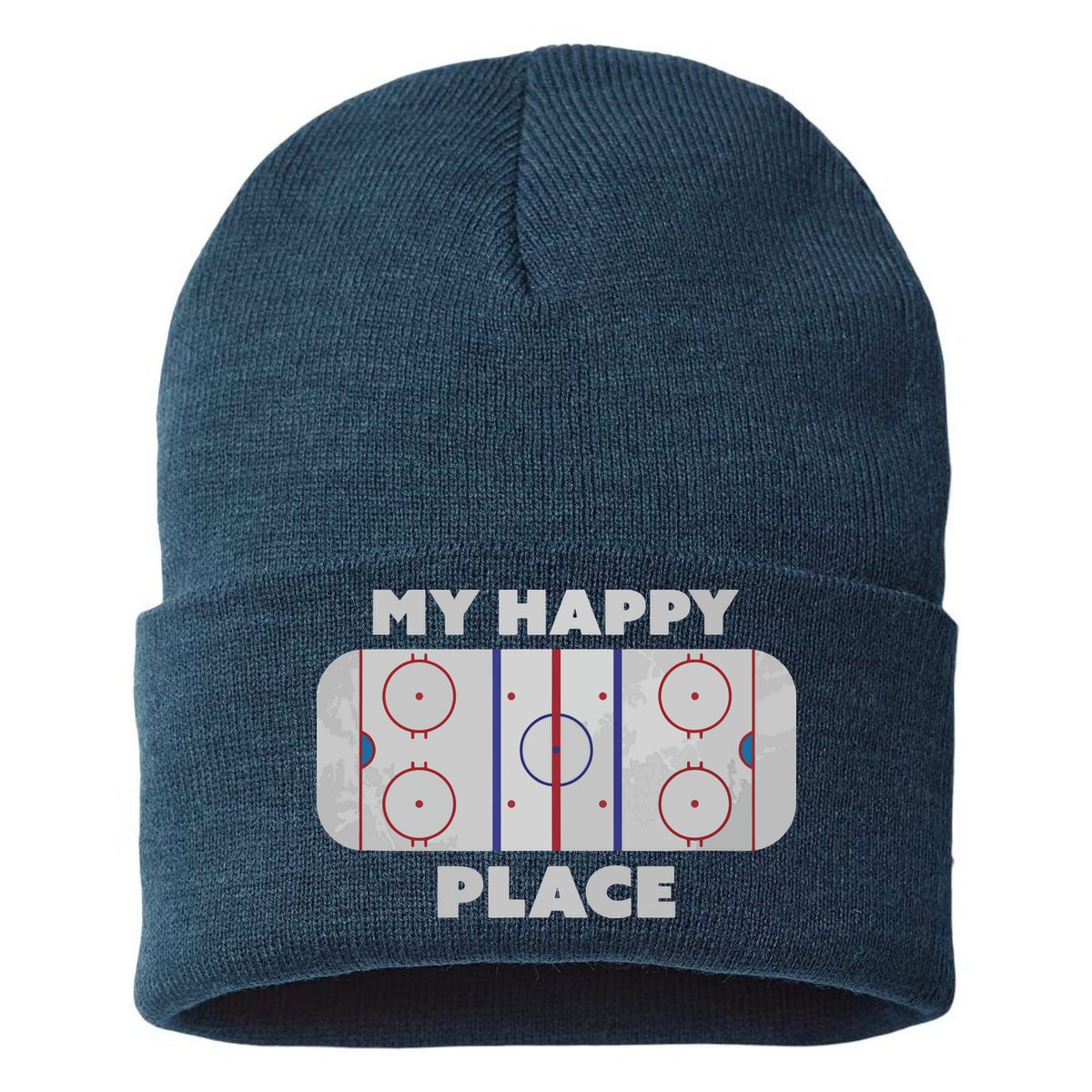 My Happy Place | Hockey, Figure & Speed Skating Rink Sustainable Knit Beanie