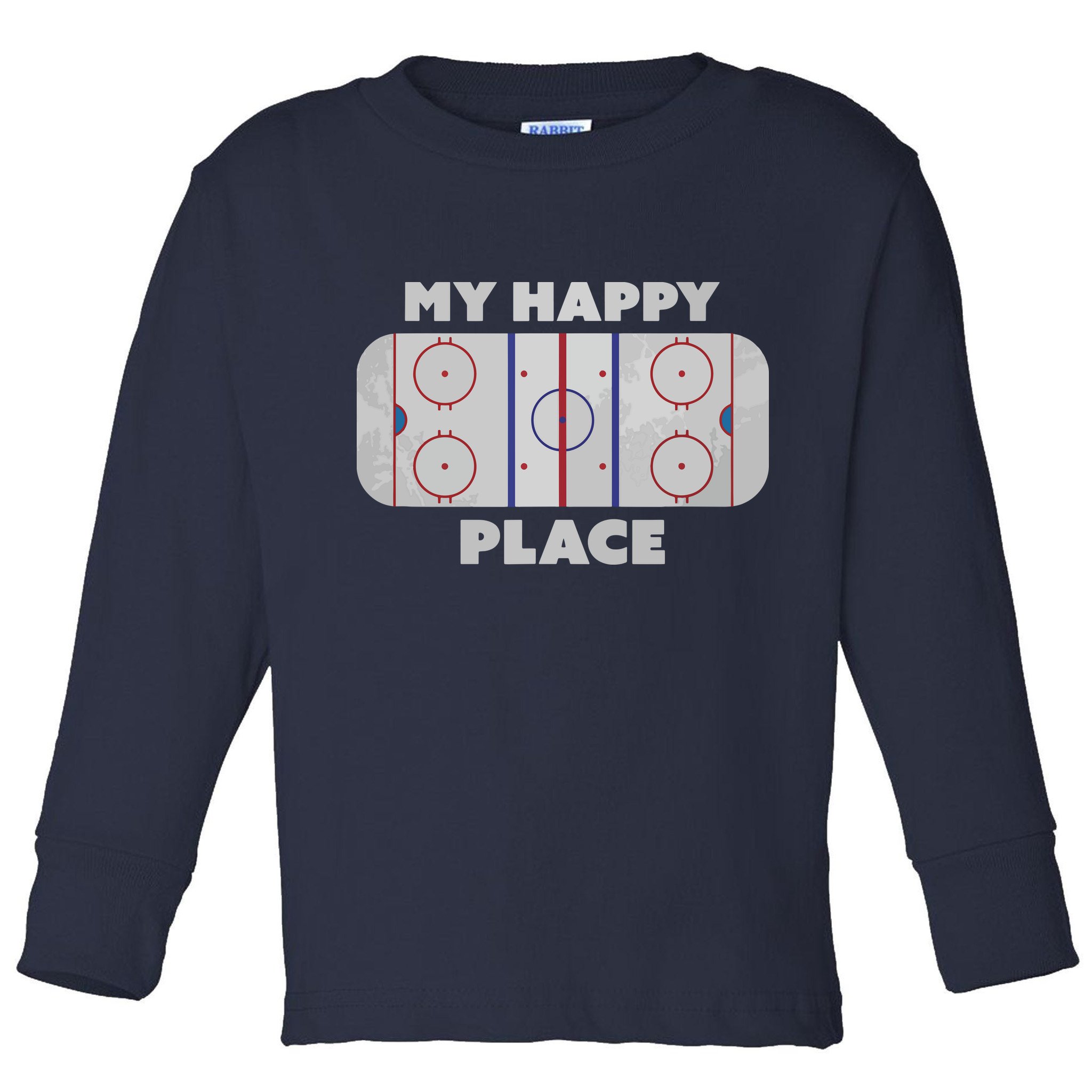 My Happy Place | Hockey, Figure & Speed Skating Rink Toddler Long Sleeve Shirt