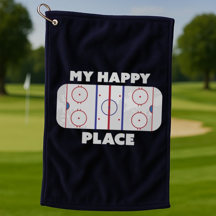My Happy Place | Hockey, Figure & Speed Skating Rink Golf Towel