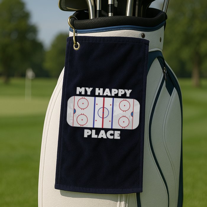 My Happy Place | Hockey, Figure & Speed Skating Rink Golf Towel
