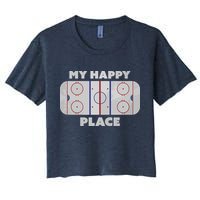 My Happy Place | Hockey, Figure & Speed Skating Rink Women's Crop Top Tee