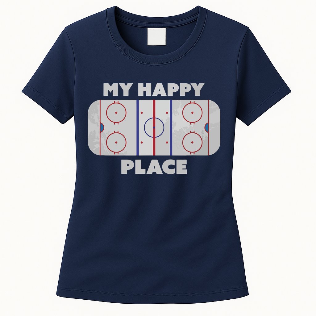 My Happy Place | Hockey, Figure & Speed Skating Rink Womens T-Shirt