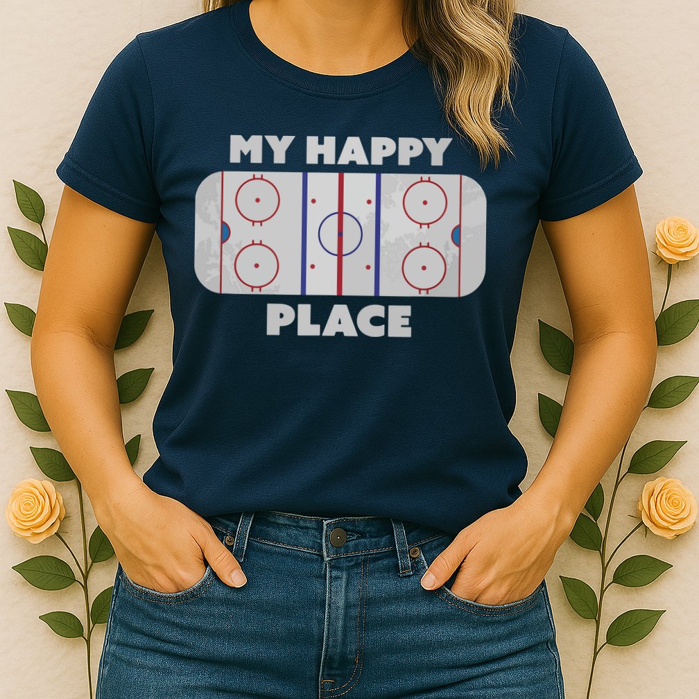 My Happy Place | Hockey, Figure & Speed Skating Rink Womens T-Shirt